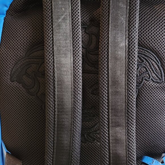 Versace La Medusa nylon backpack in blue. main image 4